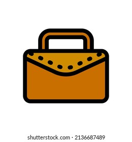 Diseño sencillo de maleta o de icono de bolsa, ilustración vectorial con estilo de esquema de color, mejor utilizado para banner o aplicación web