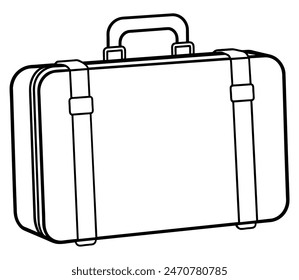 Simple suitcase outline isolated icon. Vector illustration