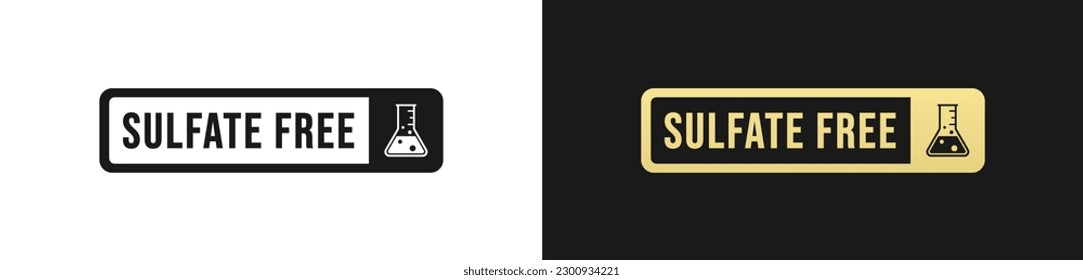 Etiqueta libre simple de sulfato o vectores de marca libre de sulfato aislados en estilo plano. Vector de etiqueta libre de sulfato para el elemento de diseño del embalaje del producto. Marca libre de sulfato para el elemento de diseño del embalaje.