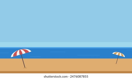 simple summer beach landscape illustration