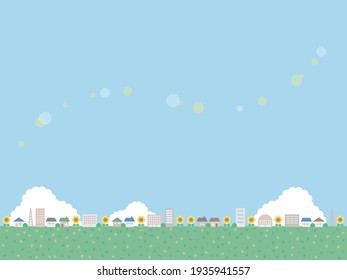 Eine einfache sommerliche Stadtlandbild. Die entfernte Version unten.