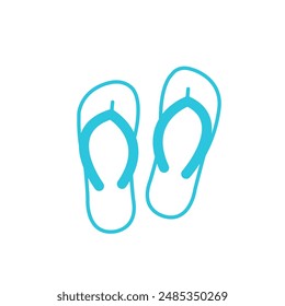 Simple summer flipflops icon, Isolated on white background. 