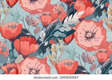 Simple verano floral sin patrón. Fondo de Vector brillante