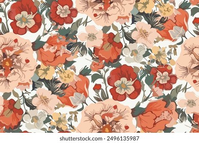 Simple  summer  floral seamless pattern. Bright vector background