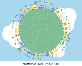 Einfache sommerliche freie Markt-Hintergrundgrafik. Sphere Version.