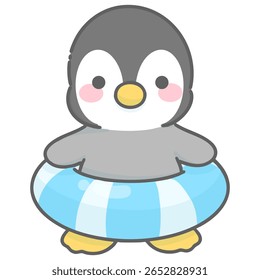 Simple ilustración de verano de un pingüino