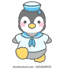 Einfache Sommerdarstellung eines Pinguins