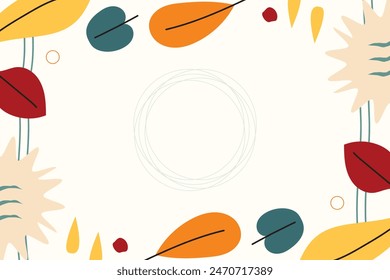 Simple Summer Leaf Autumn Leaf Vector Element Background Template