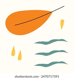 Simple Summer Leaf Autumn Leaf Vector Element Background Template