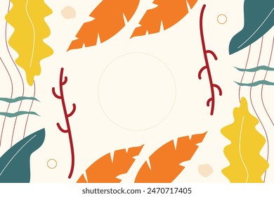 Simple Summer Leaf Autumn Leaf Vector Element Background Template