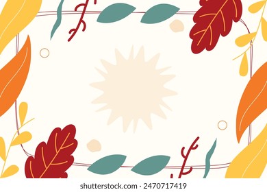 Simple Summer Leaf Autumn Leaf Vector Element Background Template