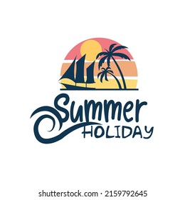 simple summer logo design template