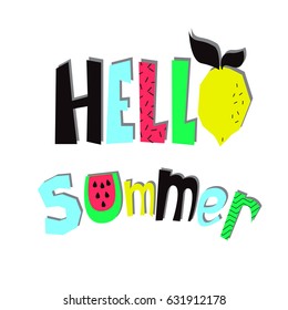 Simple summer pattern with vivid elements. Hello summer.