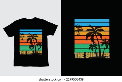simple summer vector t shirt design