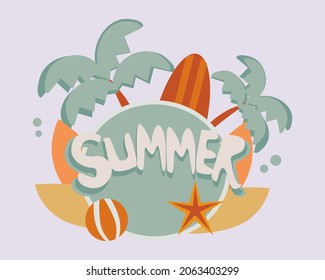 simple summer vector, text, summer vibes