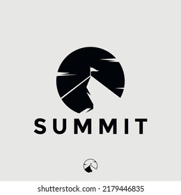 Simple Summit and sun logo on white background