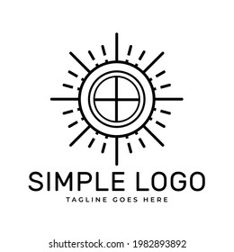 simple sun circle logo where there is a window in the center of the circle. symbolizes opening a window to the world where the light of hope shines on.