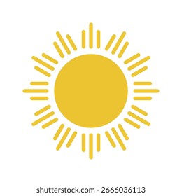 Simples ícone de clipart do sol ilustração vetorial com cor amarela.