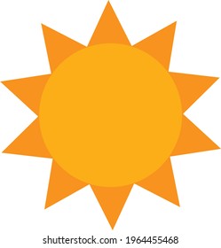 Simple sun flat vector icon isolated illustration