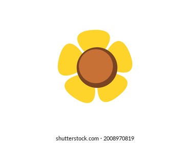 Simple sun flower circle flat icon illustration