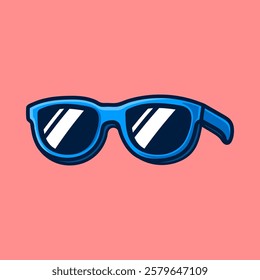 simple sun glasses cartoon colored isolated drawing line style sketch classic vintage design illustration