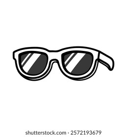 simple sun glasses cartoon isolated drawing line style sketch classic vintage design illustration