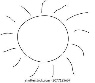 Simple sun hand drawing black and white