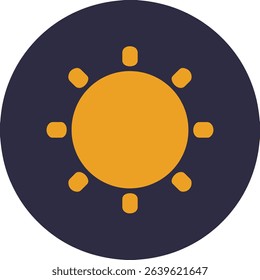 Simple sun icon bright summer day sunshine weather