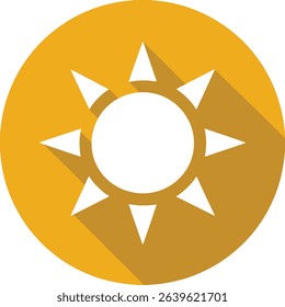Simple sun icon golden circle background summer weather design