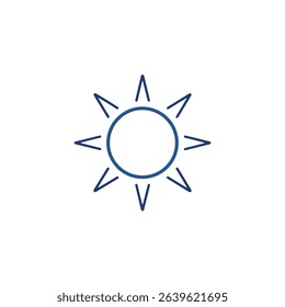 Simple sun icon line art graphic design element