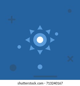 Simple sun icon on blue background