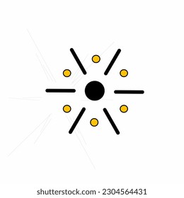 einfaches Sonnensymbol auf weißem Hintergrund