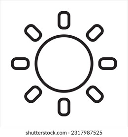 Simple sun icon, sunshine icon, summer icon vector.