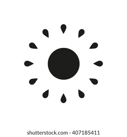 Simple Sun icon. Vector illustration isolated on white.
