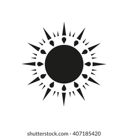 Simple Sun icon. Vector illustration isolated on white.
