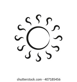 Simple Sun icon. Vector illustration isolated on white.