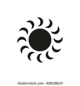 Simple Sun icon. Vector illustration isolated on white.