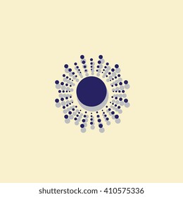 Simple Sun icon. Vector illustration isolated