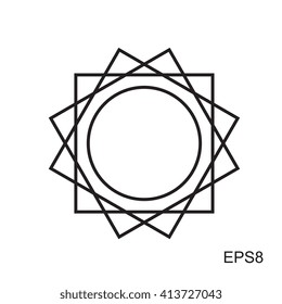 Simple Sun icon. Vector illustration isolated on white.