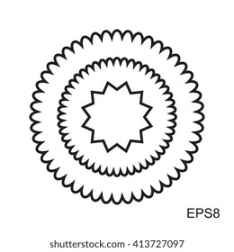 Simple Sun icon. Vector illustration isolated on white.