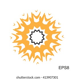 Simple Sun icon. Vector illustration isolated on white.