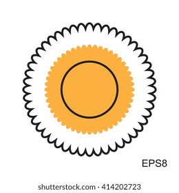 Simple Sun icon. Vector illustration isolated on white.