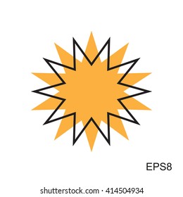 Simple Sun icon. Vector illustration isolated on white.