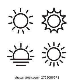 coleções de pacotes de ícones do sun simples