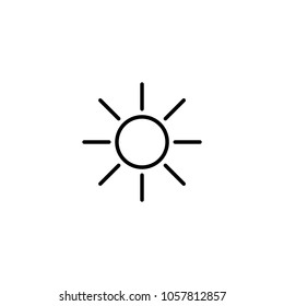 Simple sun line icon isolated on whie background