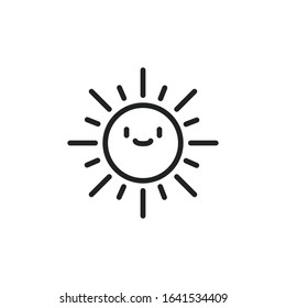 Simple sun line icon. Stroke pictogram. Vector illustration isolated on a white background. Premium quality symbol. Vector sign for mobile app and web sites.