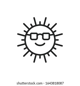 Simple sun line icon. Stroke pictogram. Vector illustration isolated on a white background. Premium quality symbol. Vector sign for mobile app and web sites.