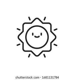 Einfaches Sonnenliniensymbol. Piktogramm anheben. Vektorillustration einzeln auf weißem Hintergrund. Qualitätszeichen von Premium. Vektorillustration-Zeichen für mobile App und Webseiten.