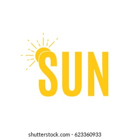 Simple sun logo vector template.