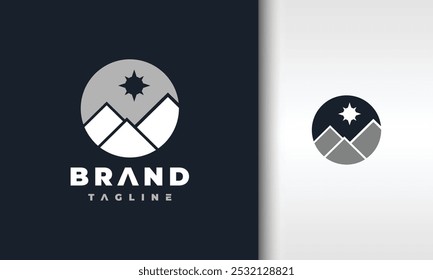 o logotipo simples da montanha sun